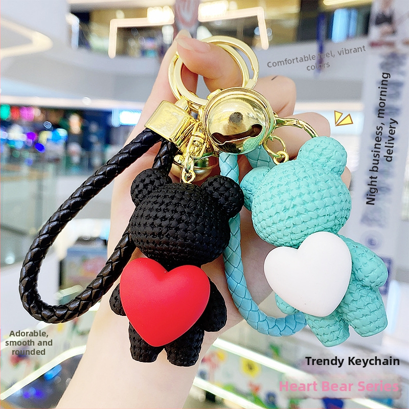Kreativni ljubavni medvjedić privjesak za ključeve od smole, par lutaka, školska torba, privjesak za ključeve od automobila, mali poklon na veliko
