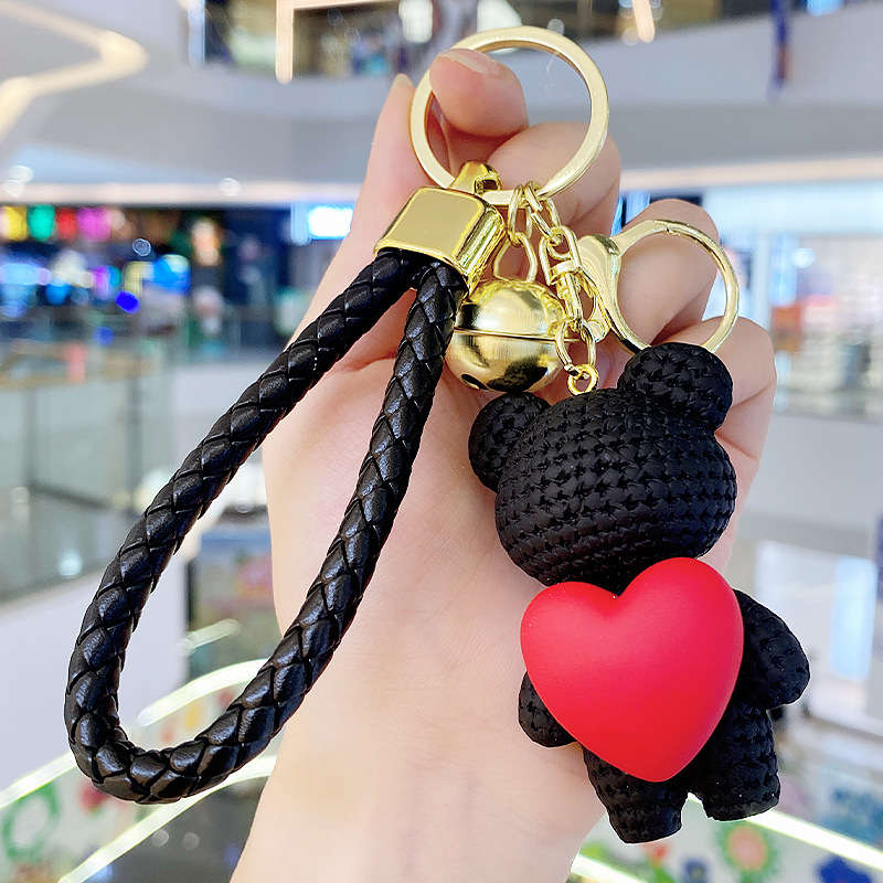 Kreativni ljubavni medvjedić privjesak za ključeve od smole, par lutaka, školska torba, privjesak za ključeve od automobila, mali poklon na veliko