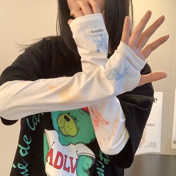 2024 új napvédő hüvelyek női ultraibolya sugárzás elleni karvédelem jég selyem aranyos napellenző pillangó jég hüvely nagykereskedelmi gyár