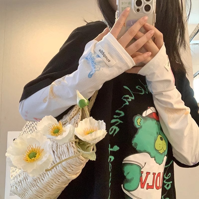 2024 új napvédő hüvelyek női ultraibolya sugárzás elleni karvédelem jég selyem aranyos napellenző pillangó jég hüvely nagykereskedelmi gyár