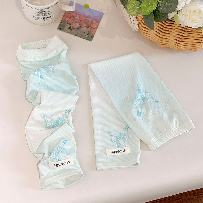 2024 új napvédő hüvelyek női ultraibolya sugárzás elleni karvédelem jég selyem aranyos napellenző pillangó jég hüvely nagykereskedelmi gyár