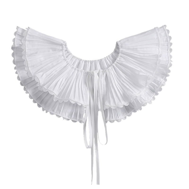 Francia álomszerű elegáns, elegáns fehér organza masnival díszített, kis kendős, felhővállú ruha