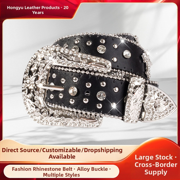 Gyári nagykereskedelmi kereszt ötvözet strassz öv punk stílusú divatos öv személyiség western farmer ruházati kiegészítők