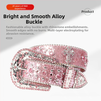 Gyári nagykereskedelmi kereszt ötvözet strassz öv punk stílusú divatos öv személyiség western farmer ruházati kiegészítők