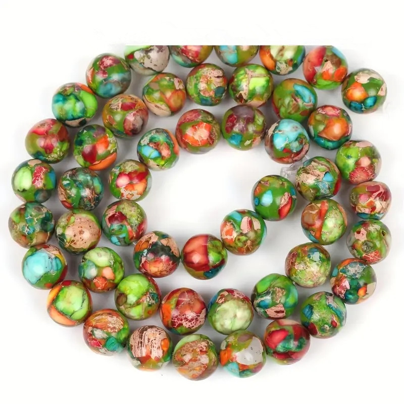 Természetes színes császárkő gyöngyök, laza gyöngyök, kézzel készített, barkácsolt karkötő ékszerek, színes császárkő gyöngyök nagykereskedelemben
