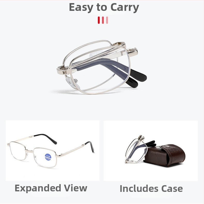 Преносими сгъваеми пресбиоскопски очила против синя светлина, унисекс класически пресбиоскопски очила за бягане, очила Jianghu Stall