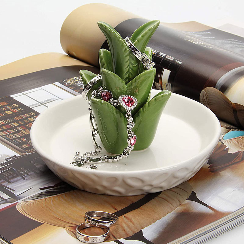 Διασυνοριακή Ειδική Προμήθεια Νέου Προϊόντος Κεραμικό Αλόη Κοσμήματα Πιάτο Βάσης Δαχτυλιδιών Δίσκος Κοσμημάτων Εξωτερικό Εμπόριο Δημιουργική Διακόσμηση Ράφι Εμφάνισης