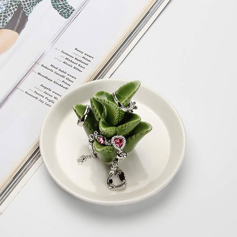 Διασυνοριακή Ειδική Προμήθεια Νέου Προϊόντος Κεραμικό Αλόη Κοσμήματα Πιάτο Βάσης Δαχτυλιδιών Δίσκος Κοσμημάτων Εξωτερικό Εμπόριο Δημιουργική Διακόσμηση Ράφι Εμφάνισης