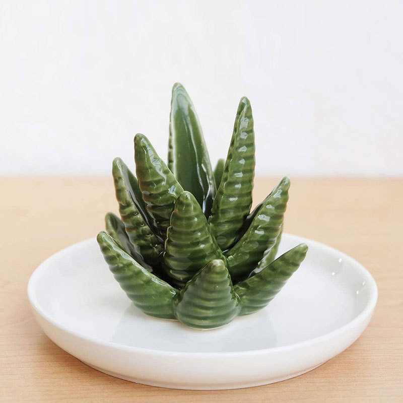 Διασυνοριακή Ειδική Προμήθεια Νέου Προϊόντος Κεραμικό Αλόη Κοσμήματα Πιάτο Βάσης Δαχτυλιδιών Δίσκος Κοσμημάτων Εξωτερικό Εμπόριο Δημιουργική Διακόσμηση Ράφι Εμφάνισης