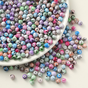 Εργοστάσιο ίσια μαλλιά νέα κινεζικό στυλ κομψές χάντρες με μοτίβο μελάνης DIY χειροποίητες χάντρες υλικό τσάντα κολιέ σπιτικές στρογγυλές χάντρες