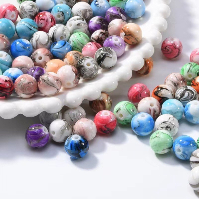 Gyári egyenes haj új kínai stílusú elegáns tintamintás gyöngyök barkács kézzel készített gyöngyös anyagból készült táska nyaklánc házi készítésű kerek gyöngyök