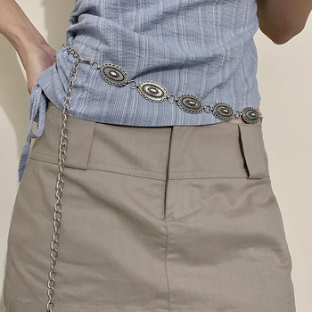 Ρετρό Αλυσίδα Μέσης Αξεσουάρ Ζώνη Φόρεμα με Αλυσίδα Γυναικεία Υψηλής Ποιότητας Νέα Μόδα Ευέλικτη Φούστα Λεπτή Ζώνη Μοντέρνα