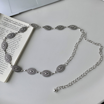 Ρετρό Αλυσίδα Μέσης Αξεσουάρ Ζώνη Φόρεμα με Αλυσίδα Γυναικεία Υψηλής Ποιότητας Νέα Μόδα Ευέλικτη Φούστα Λεπτή Ζώνη Μοντέρνα