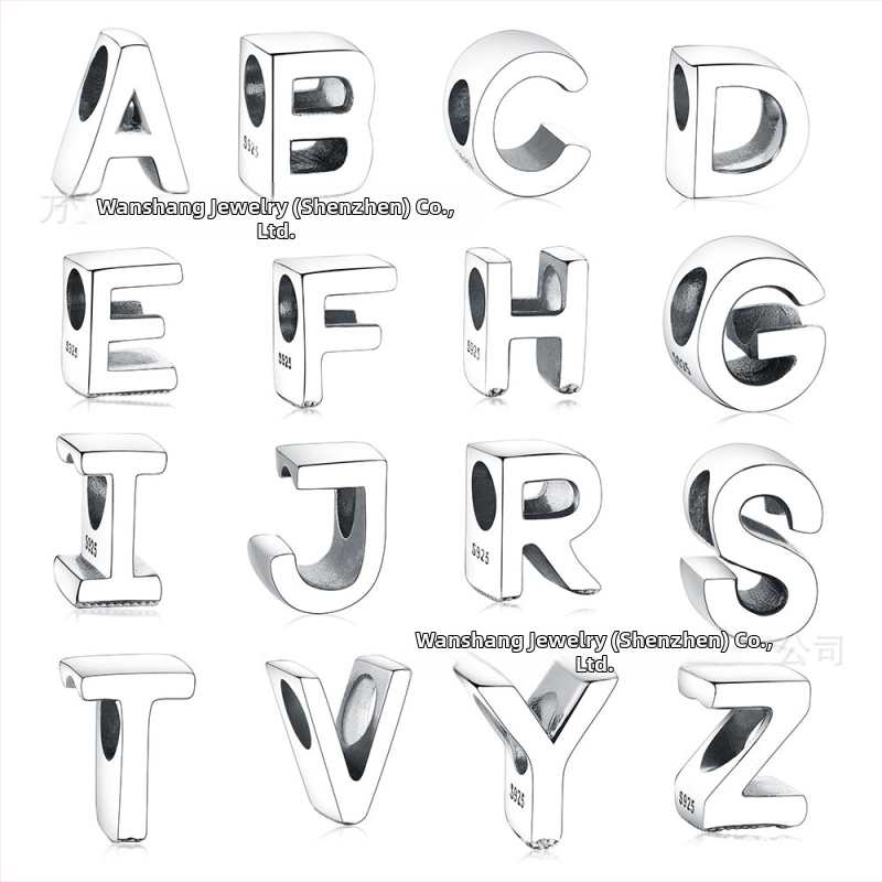 925 hõbedast 26 tähega isetehtud helmed nöörist kaunistushelmed iseloomulikud käevõru käevõru kaelakee tähed aksessuaarid