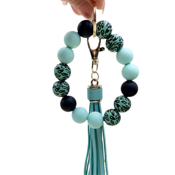 2024 Amazon New Color Leopard Beads Bracelet Γυναικείο μενταγιόν με χάντρες και φούντα