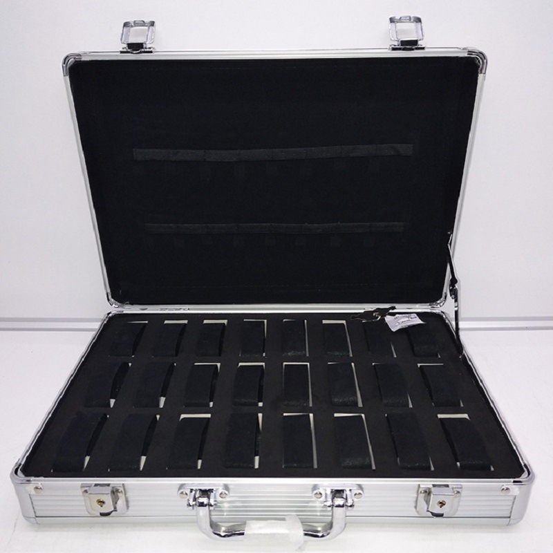 Tarpvalstybinis karšto pardavimo nešiojamas aliuminio lydinio laikrodžių demonstravimo dėžutė 6/12/24 laikrodžių laikymo dėžutė aliuminio lydinio įrankių dėžė