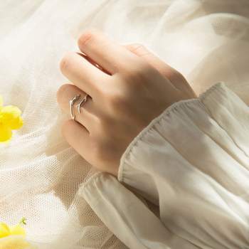 Ασημένιο δαχτυλίδι S925 από Ιαπωνικό και Κορεατικό ασήμι με δημιουργικό κλαδί, μικρό, φρέσκο άνεμο, απλό λογοτεχνικό δαχτυλίδι με κέρατο ελαφιού, ανοιχτό, μια γενιά μαλλιών