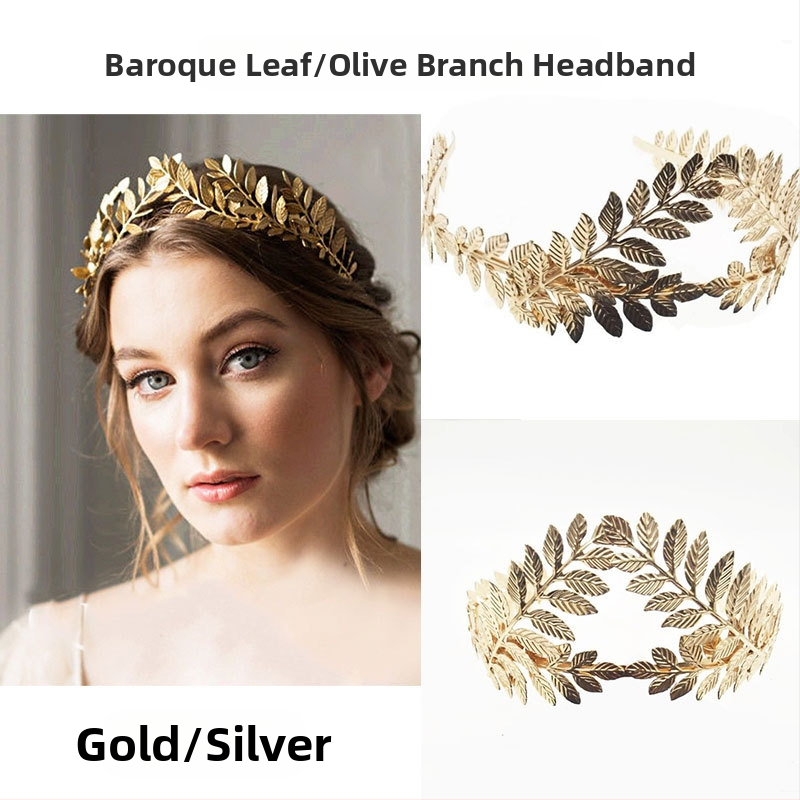 Euroopa ja Ameerika metalllehest peapael, peapael, barokkne lehekroon, pruudi peakate, juuste aksessuaarid, lehekroon, peakate