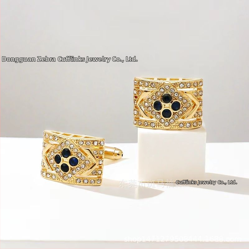Безплатна доставка на склад, поколение нови правоъгълни копчета за ръкавели с кристали, външна търговия, горещи мъжки френски копчета за ръкавели