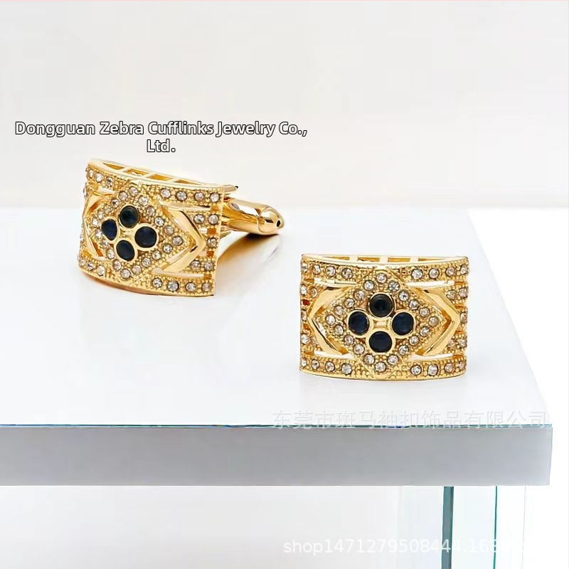Безплатна доставка на склад, поколение нови правоъгълни копчета за ръкавели с кристали, външна търговия, горещи мъжки френски копчета за ръкавели