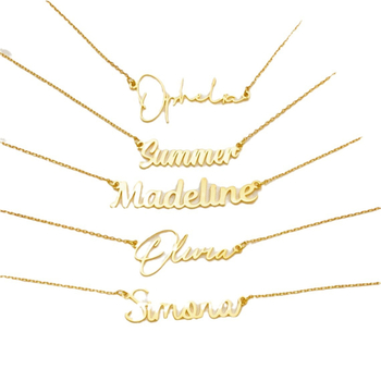 Προσαρμοσμένο γυναικείο κολιέ με καλλιγραφικά γράμματα από ανοξείδωτο ατσάλι, DIY κοσμήματα, ανδρική αλυσίδα κλείδας