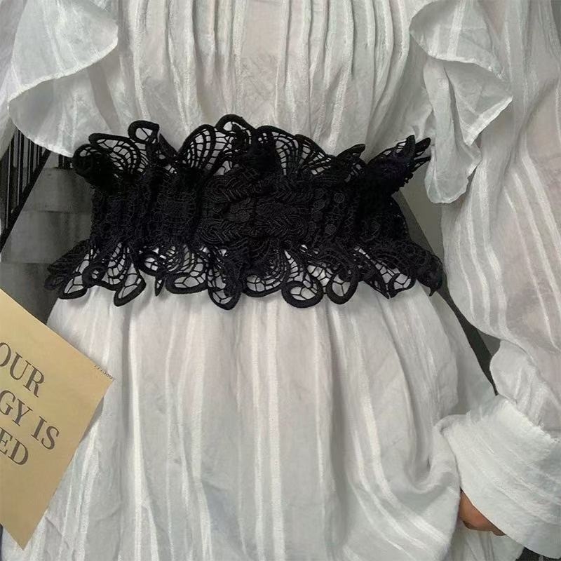 Női nyári divatos vintage niche csipke derékvédő dekoratív, mindenhez illő ruha, elegáns öv, luxus öv