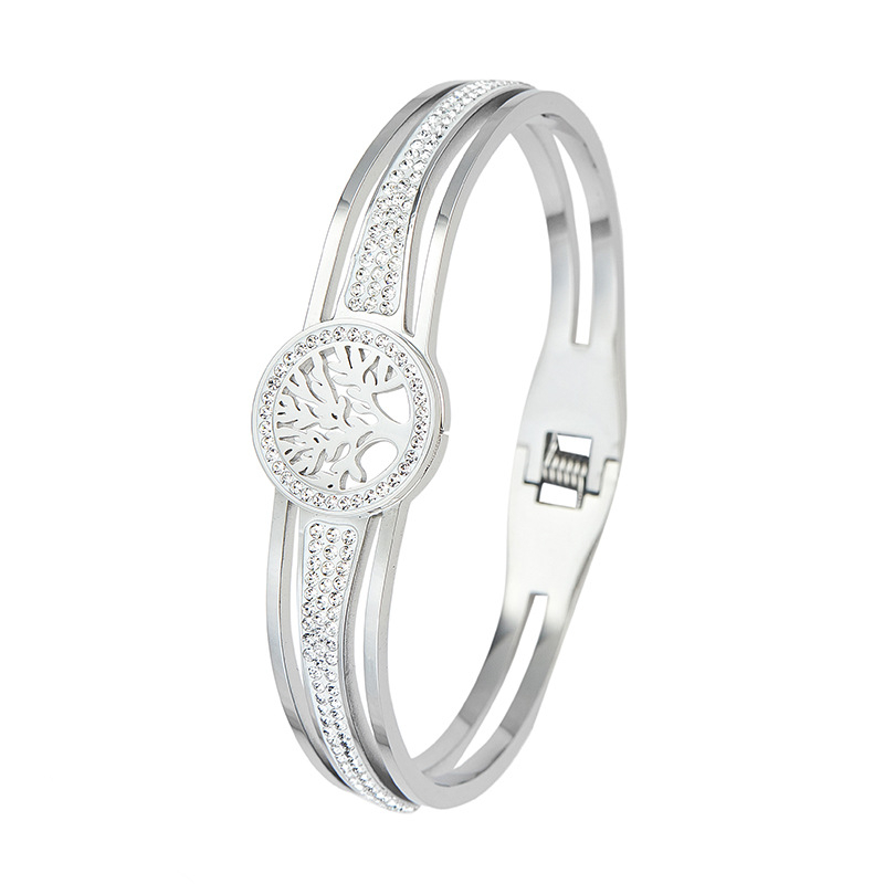 Трансгранична електронна търговия AliExpress Amazon гореща разпродажба титаниева стомана неръждаема стомана вакуумно галванизирана гривна с дърво на живота