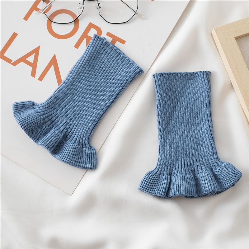 Ms. Mingyi csuklóvédő csuklóízületi hidegálló sportdivatos lélegző csipkés őszi és téli meleg kötött kasmír csuklótartó