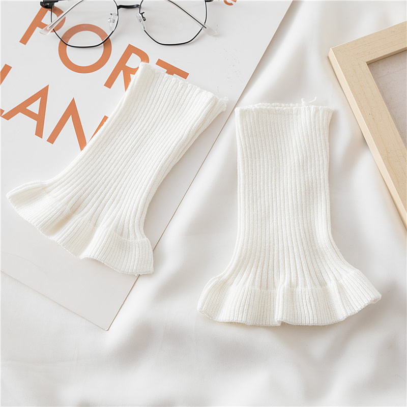 Ms. Mingyi csuklóvédő csuklóízületi hidegálló sportdivatos lélegző csipkés őszi és téli meleg kötött kasmír csuklótartó