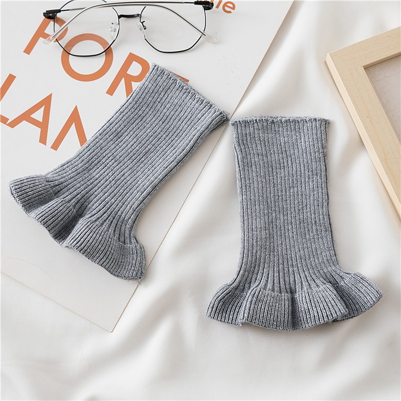 Ms. Mingyi csuklóvédő csuklóízületi hidegálló sportdivatos lélegző csipkés őszi és téli meleg kötött kasmír csuklótartó