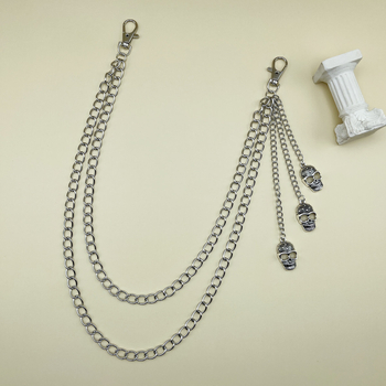 Ευρωπαϊκά και αμερικανικά διασυνοριακά κοσμήματα hip hop punk κρανίο διακοσμητική μεταλλική αλυσίδα μέσης γυναικεία μοντέρνα δροσερή πολυστρωματική αλυσίδα παντελονιού χονδρική