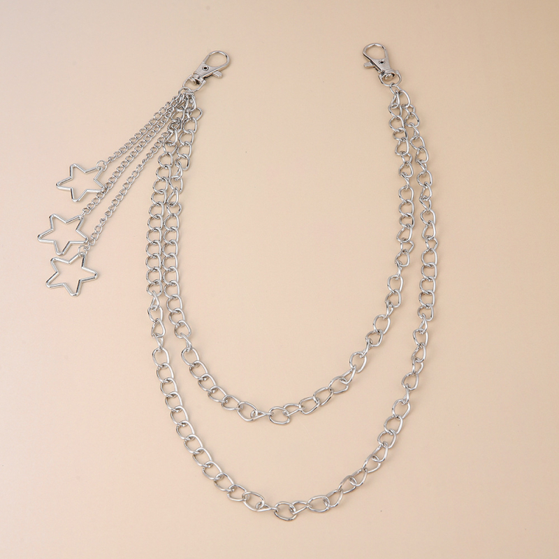 Európai és amerikai határokon átnyúló ékszerek hiphop punk koponya díszes fém deréklánc Női divatos, menő, többrétegű láncos nadráglánc nagykereskedelemben