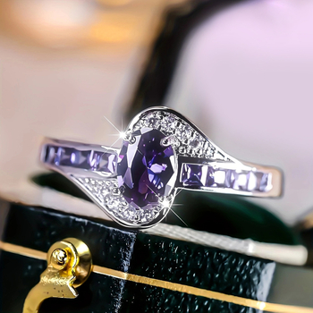 Nebula Kink ένθετο μοβ δαχτυλίδι ζιργκόν χαλκού βραχιόλι ακανόνιστο δαχτυλίδι κοσμήματα ευρωπαϊκό και αμερικανικό κορεατικό στυλ για κορίτσια