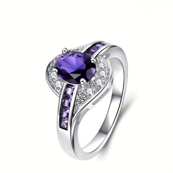 Nebula Kink ένθετο μοβ δαχτυλίδι ζιργκόν χαλκού βραχιόλι ακανόνιστο δαχτυλίδι κοσμήματα ευρωπαϊκό και αμερικανικό κορεατικό στυλ για κορίτσια