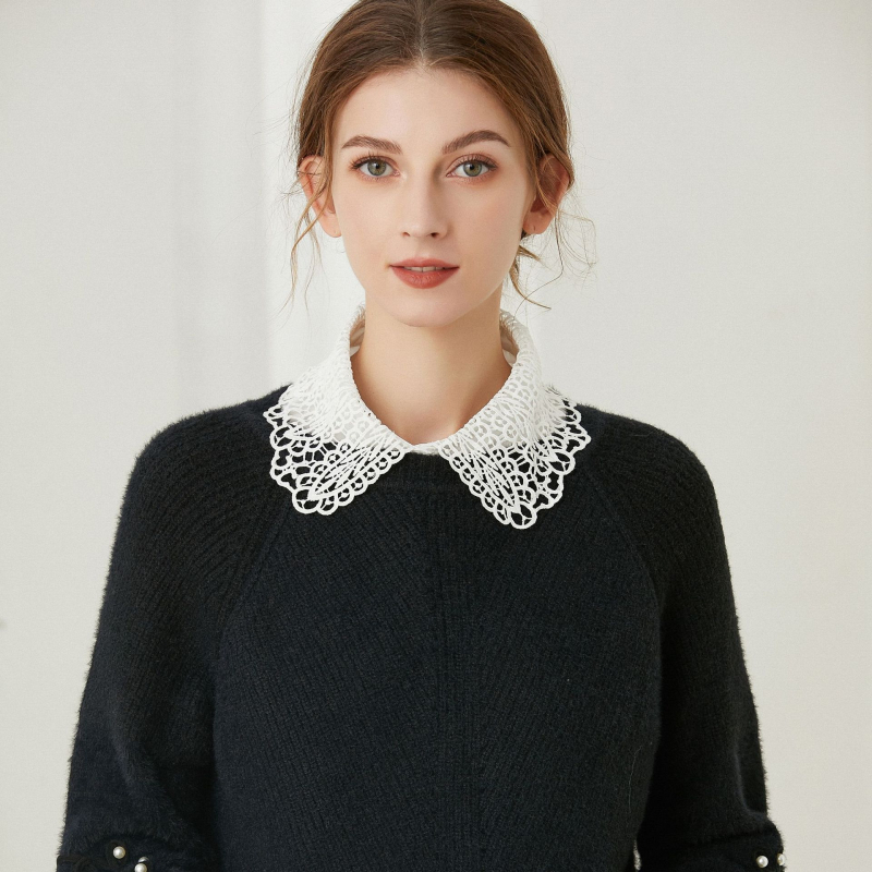 Hamisgalléros női hamisgalléros pulóver belső dekorációval, sötétkék hamis inggallérral, új hamisgallér, határokon átnyúló gyártó nagykereskedelme