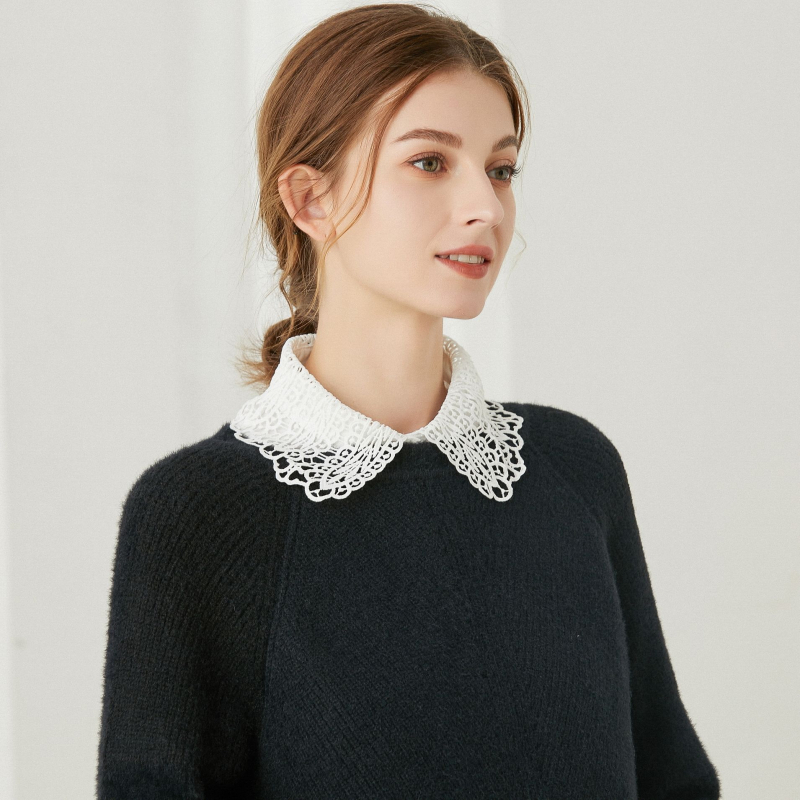 Hamisgalléros női hamisgalléros pulóver belső dekorációval, sötétkék hamis inggallérral, új hamisgallér, határokon átnyúló gyártó nagykereskedelme
