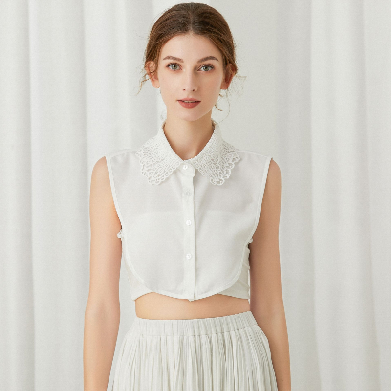 Hamisgalléros női hamisgalléros pulóver belső dekorációval, sötétkék hamis inggallérral, új hamisgallér, határokon átnyúló gyártó nagykereskedelme