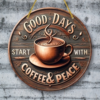 Temu transfrontalier nou decor pentru casă retro cafea bună ziua logo din lemn card decor creativ