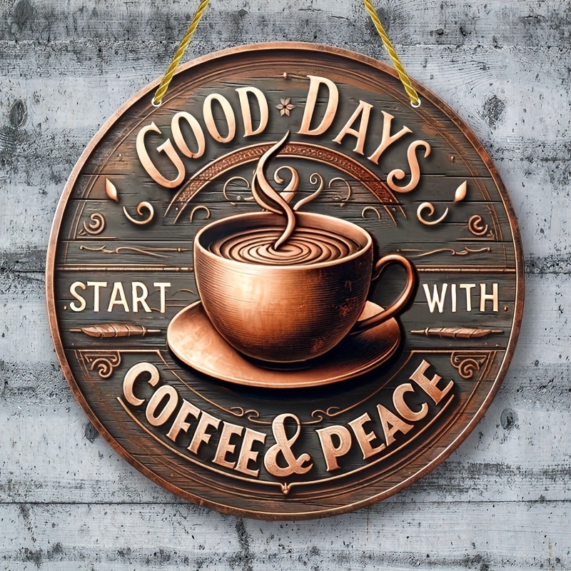 Διασυνοριακή temu νέα διακόσμηση σπιτιού ρετρό καφέ καλή μέρα ξύλινη κάρτα με λογότυπο δημιουργική διακόσμηση