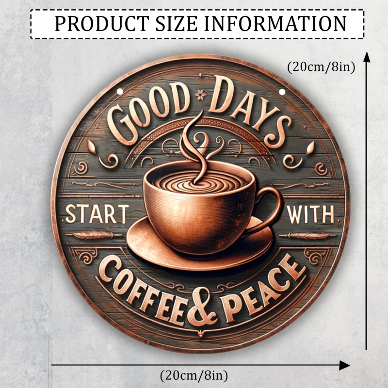 Διασυνοριακή temu νέα διακόσμηση σπιτιού ρετρό καφέ καλή μέρα ξύλινη κάρτα με λογότυπο δημιουργική διακόσμηση