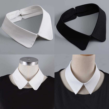 Minden mérkőzésre alkalmas, dekoratív, egyszínű inggallér, női gallér, kantáros, nyári, hamisgallér, pamut, utcai, kisméretű, négyzet alakú gallér