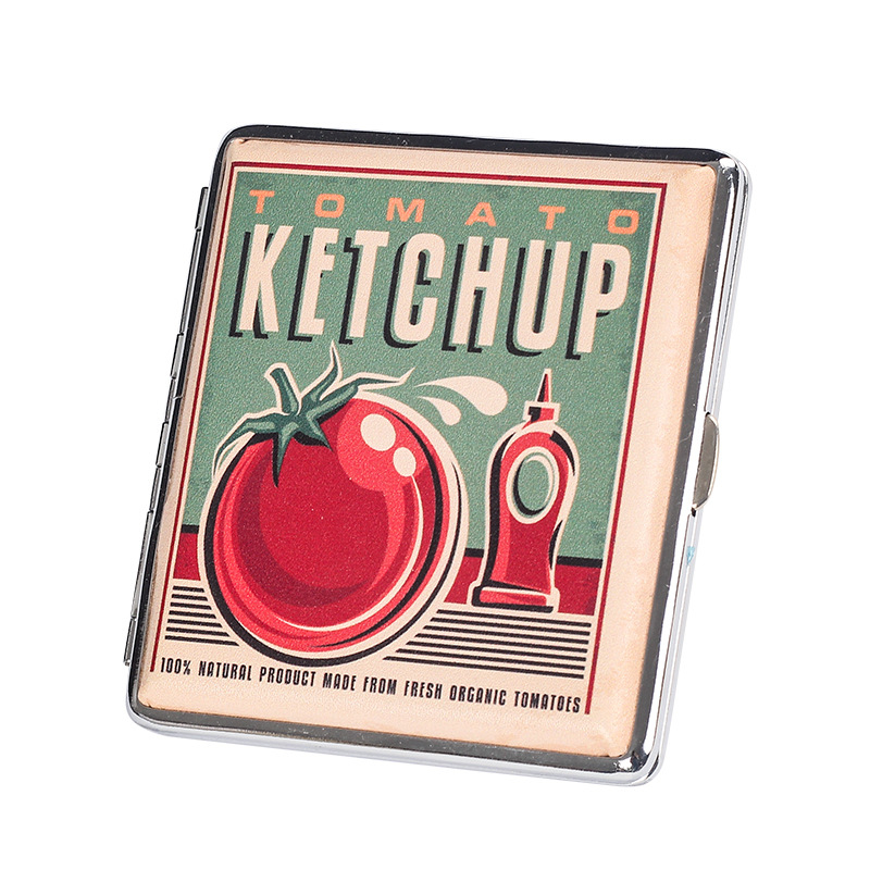 20 db-os vastag cigarettadoboz, kétoldalas nyomtatott bőr férfi és női hordozható cigarettadoboz, európai és amerikai személyre szabott dohányzókészlet, nagykereskedelem