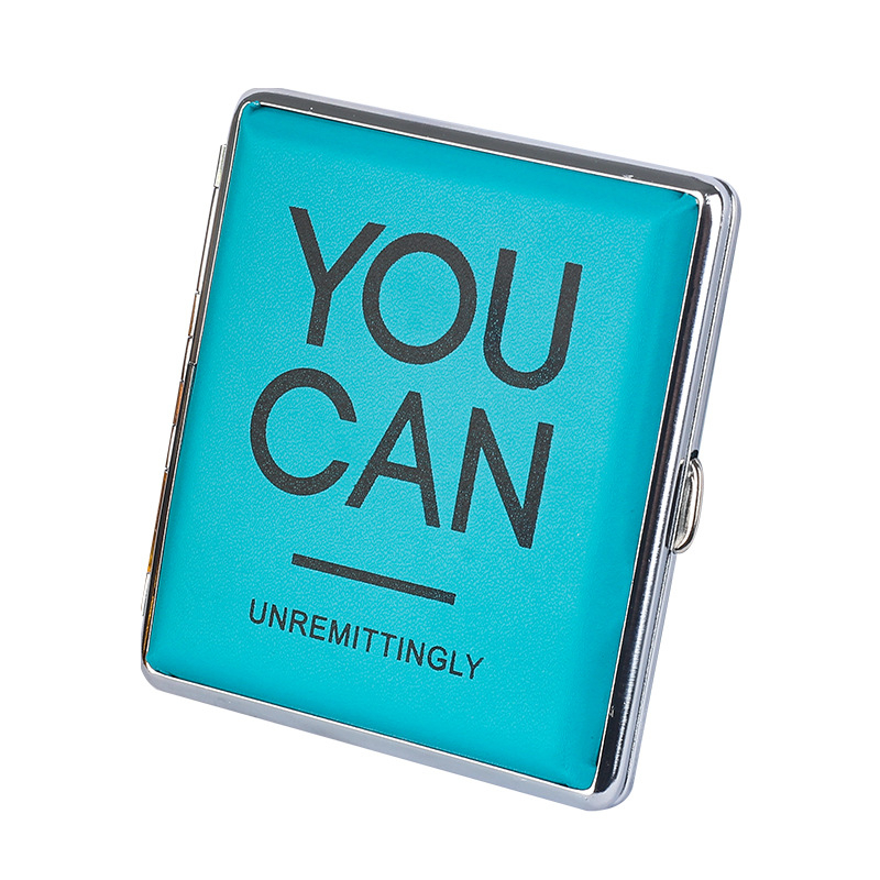 20 db-os vastag cigarettadoboz, kétoldalas nyomtatott bőr férfi és női hordozható cigarettadoboz, európai és amerikai személyre szabott dohányzókészlet, nagykereskedelem