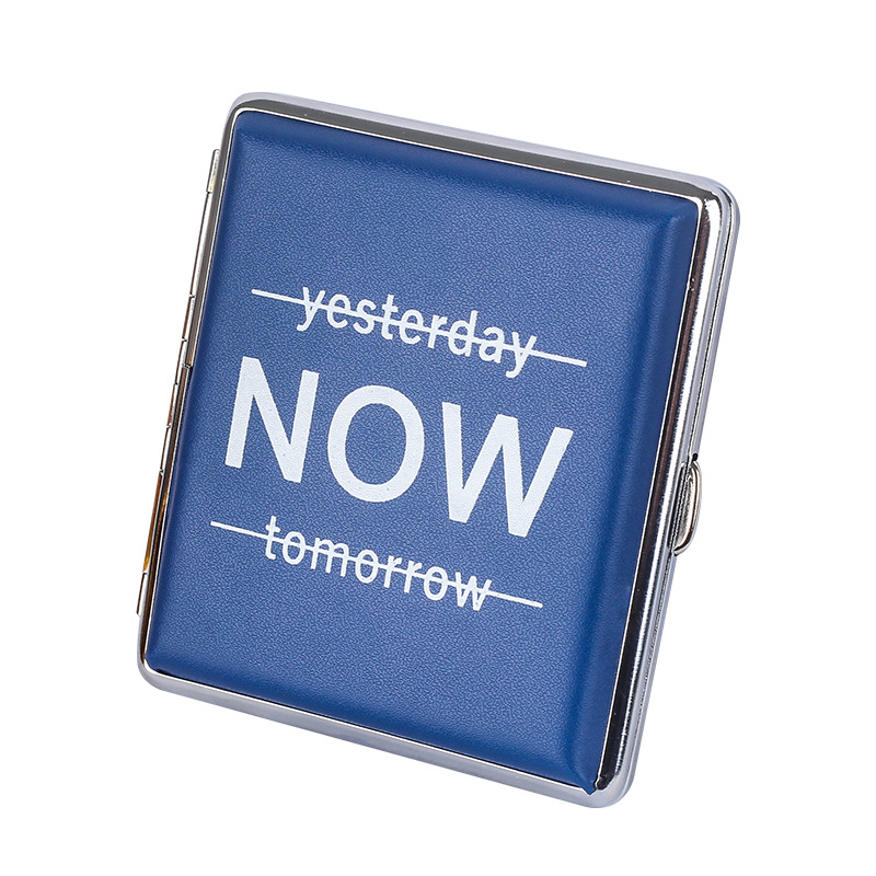 20 db-os vastag cigarettadoboz, kétoldalas nyomtatott bőr férfi és női hordozható cigarettadoboz, európai és amerikai személyre szabott dohányzókészlet, nagykereskedelem