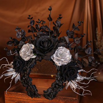 Ρετρό προσομοίωση Quanzhou μαύρο λουλούδι μαλλιά ταινία κόμμωση σκούρο Απόκριες τοποθεσία ταξίδια φωτογραφία ρούχα φωτογραφία αξεσουάρ