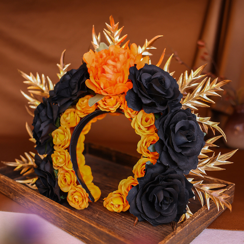 Retro Quanzhou modeliavimas juoda gėlė plaukų juosta tamsus Helovinas vieta kelionių fotografija drabužiai foto aksesuarai