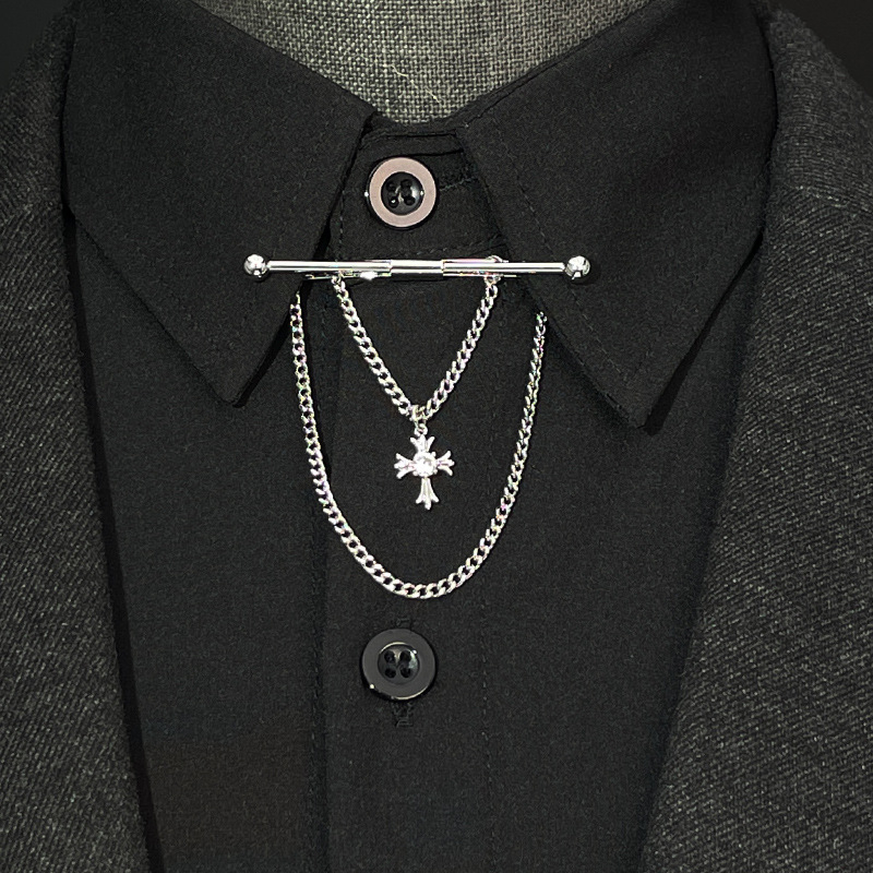 Univerzális inggallér, csatos gallér, csatos bojtos nyakkendő, stift, hosszú gallér, nyakkendő, gallértartó, fém bross