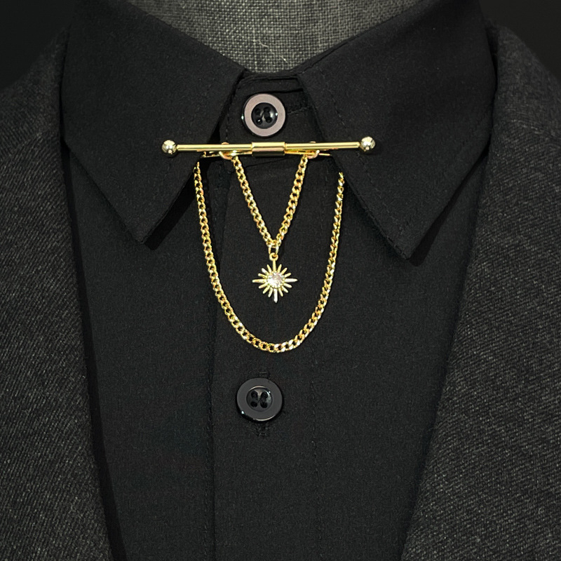 Univerzális inggallér, csatos gallér, csatos bojtos nyakkendő, stift, hosszú gallér, nyakkendő, gallértartó, fém bross