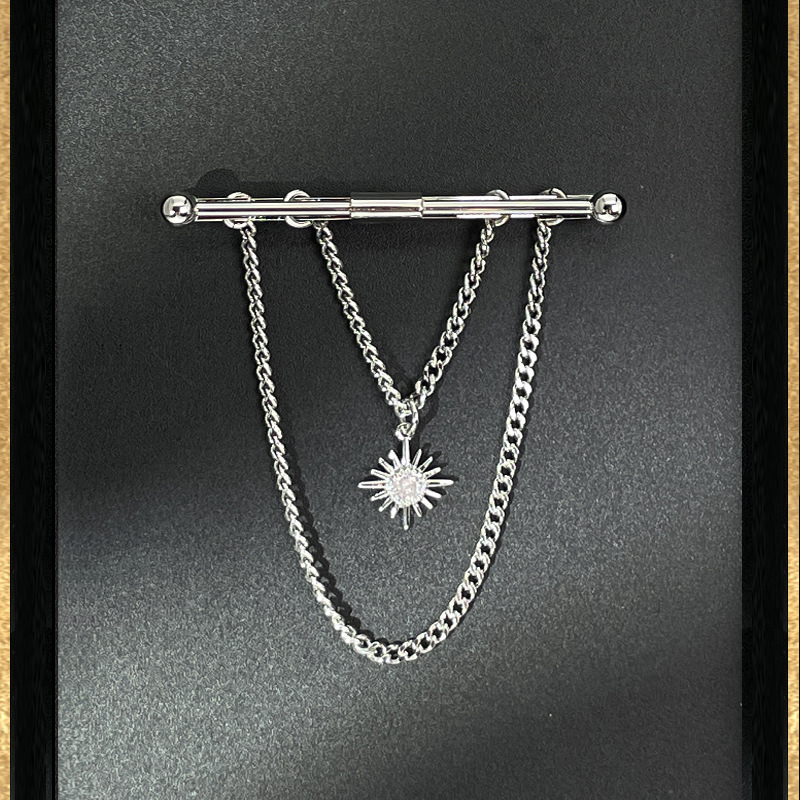 Univerzális inggallér, csatos gallér, csatos bojtos nyakkendő, stift, hosszú gallér, nyakkendő, gallértartó, fém bross