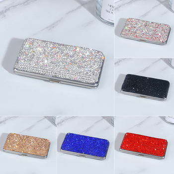 Δερμάτινη θήκη τσιγάρων με διαμάντια, κουτί αποθήκευσης τσιγάρων για άνδρες, 20 τεμάχια, ξεχωριστή αντιανεμική θήκη τσιγάρων